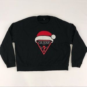 Guess Santa Hat Crewneck Sweater